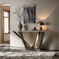 Table console de luxe en acier inoxydable haut de gamme italien pour salon, hôtel, entrée, porche, design moderne et durable