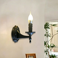 Lámpara de Pared Moderna Rústica de Aluminio Negro con 1 Luz, Diseño de Cera que Cae, para Sala de Estar, Dormitorio, Pasillo