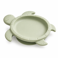 Plato de Silicona con Succión Personalizado al por Mayor, Plato de Alimentación para Bebés con Diseño de Tortuga, Libre de BPA, Libre de PVC, Libre de Ftalatos, para la Hora de Comer de los Niños Pequeños