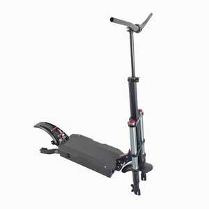 Cadre de trottinette électrique pliable Geofought 11 pouces 150 mm à fourche ouverte, ensemble de carrosserie en alliage d'aluminium avec suspension avant et arrière pour adultes, DIY - Product Image 1
