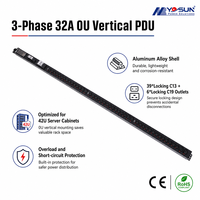 IEC C13 C19 Smart PDU 16A/32A/63A Unité de distribution d'alimentation en alliage d'aluminium durable pour systèmes industriels triphasés