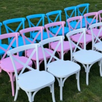 Nouvelle Arrivée Chaise Empilable en PP Mini en Résine Plastique Colorée à Dossier en X pour Mariages, Fêtes d'Enfants et Événements