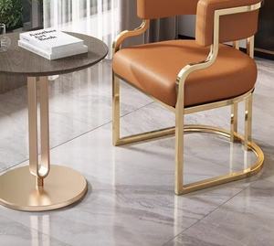 Chaises de salle à manger modernes avec dossier et pieds en métal doré pour la salle à manger, les meubles, la réception d'hôtel, les ventes, les salons de manucure, les ateliers d'art - Product Image 3