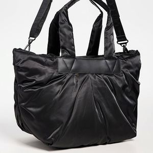 Sac fourre-tout en nylon noir pour femme, grande capacité, fermeture éclair, sac à bandoulière, plusieurs poches, imperméable, résistant à l'eau, été - Product Image 4