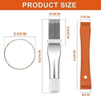 2PCS Ensemble de peignes à ailettes pour condenseur de climatiseur comprenant un peigne à ailettes FCR6 et un peigne à ailettes de radiateur en acier inoxydable