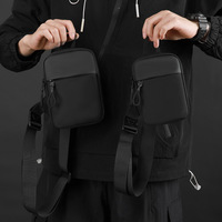 Cross-Border Neue Mini Oxford Brusttasche für Herren, Einfache Modische Wasserdichte Umhängetasche mit Reißverschluss für Outdoor-Sport und Handy