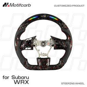 พวงมาลัยคาร์บอนไฟเบอร์สีแดงแบบฟอร์จ สำหรับ Subaru WRX STI Limited Type RA ปี 2015-2021 พร้อมจอแสดงผล LED แสดงรอบเครื่องยนต์ - Product Image 2
