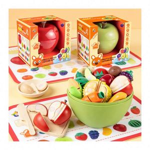 Ensemble de jouets de cuisine pour enfants, jeu d'imitation, fruits et légumes à découper, jouets de rôle pour enfants, éducation précoce, cuisine en plastique - Product Image 5