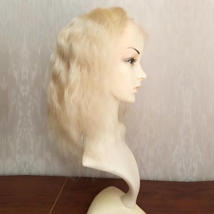 Perruques de <span class=keywords><strong>cheveux</strong></span> humains brésiliens Remy vierges 100%, 14 pouces, couleur 613 #, Body Wave court, sans colle, 13x4, <span class=keywords><strong>platine</strong></span> <span class=keywords><strong>blond</strong></span>, avec lace frontale - Product Image 1