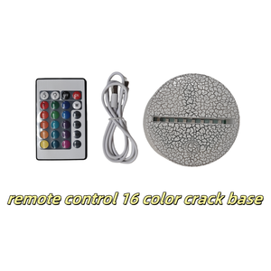 16-Color 3D LED Nightlight <b>Stand</b> with USB Charging Cable & Remote <b>Control</b> ABS Modern Multicolor Base - Product Image 6