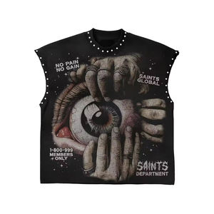 Shirt Original Quality T-shirt Personnalisé Street Wear Oversized Drop <b>Shoulder</b> Short Sleeve Vintage Printed T Shirt For Men - Product Image 3