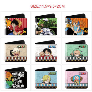 Portefeuille en cuir PU One Piece Anime, portefeuille court pliable, imprimé avec un motif de personnage de dessin animé, unisexe, usage quotidien, 11,5x9,5x2 cm - Product Image 1