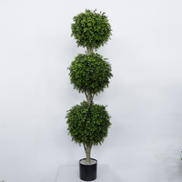 Arbre topiaire artificiel en buis, triple boule, plante artificielle décorative
