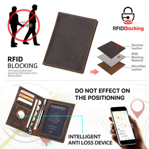 <span class=keywords><strong>2025</strong></span> Cổ Điển Điên Ngựa Da Hộ Chiếu Chủ-RFID Chặn Du Lịch Ví Với Khe Cắm Gia Đình Vài Tài Liệu Tổ Chức - Product Image 4