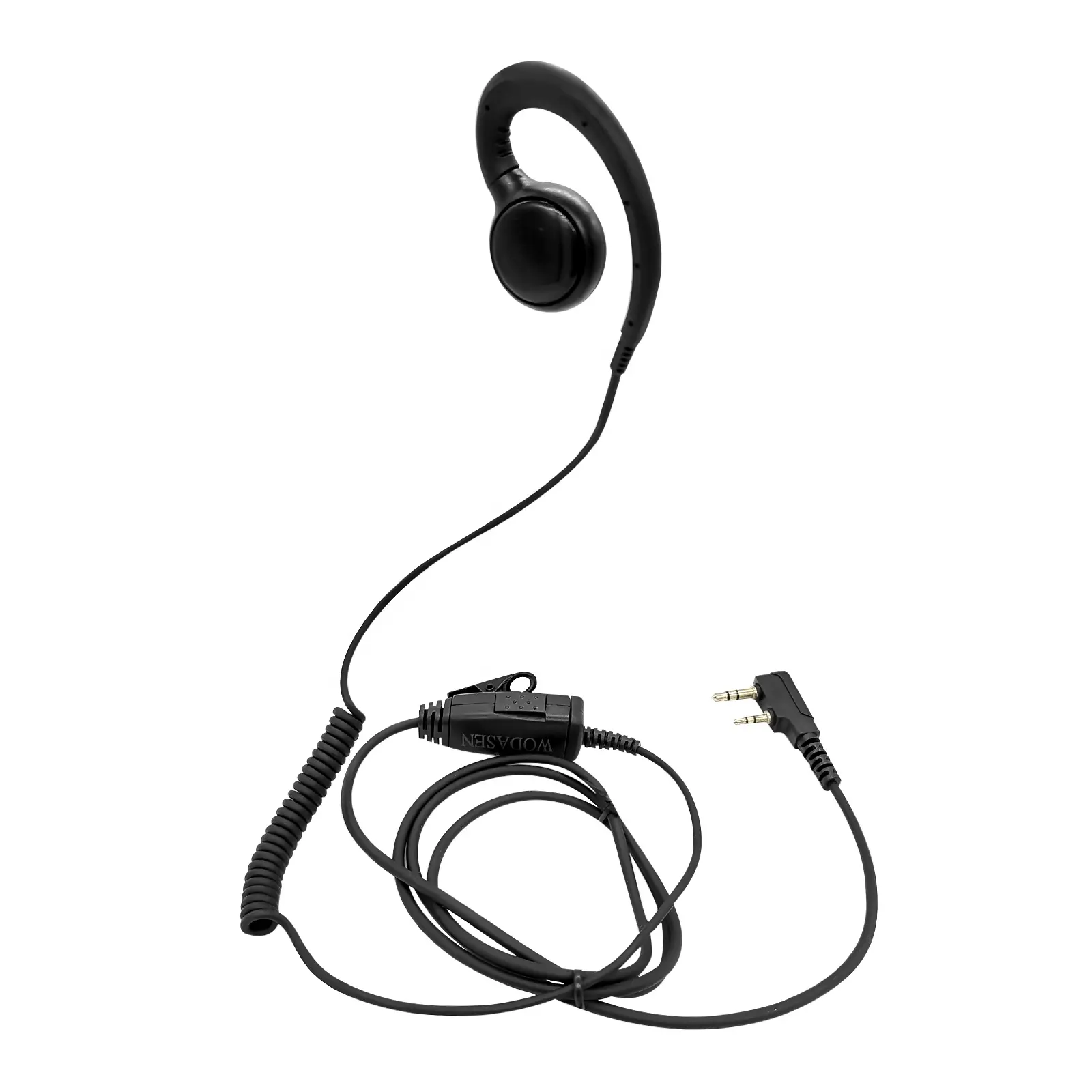 Earpiece Penjaga Keamanan dengan Mikrofon, Headset Woki Toki Satu Arah dengan Kabel Tambahan 2.5 Mm 3.5 Putar C Ring Pengawasan