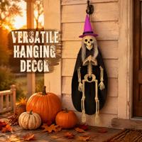 SIPKLR Décoration d'Halloween squelette de sorcière de 40 cm, accessoire effrayant et articulé pour la décoration de fête dans une maison hantée