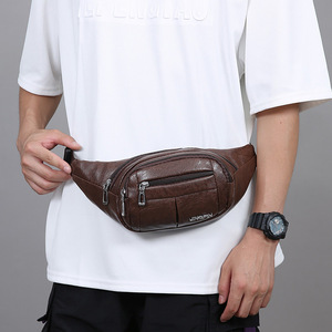 Wingpin Men's Chest <b>Bag</b> Black PU Leather Durable Wear Resistant Everyday Commuter <b>Crossbody</b> <b>Bag</b> <b>Summer</b> 2025 - Product Image 5