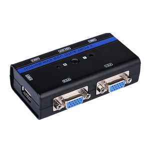 Conmutador KVM - permite controlar 2 dispositivos con conexión VGA y USB, incluye cable negro, compacto y fácil de instalar en rack. - Product Image 1