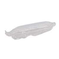 Plateaux en plastique transparent en forme d'épi de maïs, plats de service transparents en forme de maïs pour les fêtes barbecue et les dîners à la maison