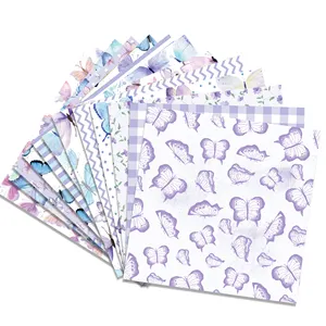WW015 Purple Butterfly Design Hand Account Material DIY Paper Scrapbook Card Making Background