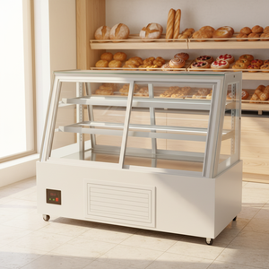 Refrigerador Exhibidor de Pasteles con Apertura Frontal, Vitrina Comercial con Puerta de Vidrio para Panadería, Pastelería y Cafetería - Product Image 1