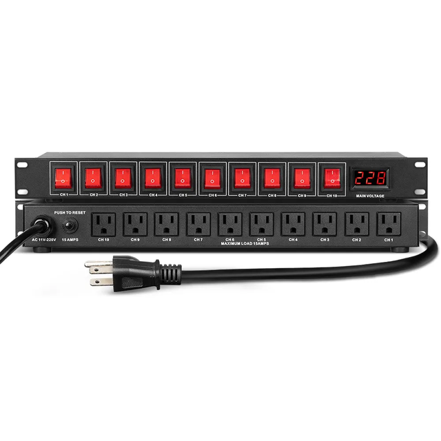 SR128 Professional Audio Sound System Equipment 10 Channel Power Sequencer for Amplifier Sound System in Audio Video & Lighting