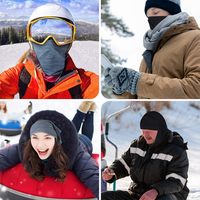 Dofine Cache-cou d'hiver en polaire polyester/spandex coupe-vent, cache-visage, écharpe pour temps froid, accessoire de ski pour hommes et femmes