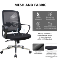 Chaise de bureau pivotante à dossier moyen en gros, base métallique, chaise visiteur, mobilier de bureau, chaise d'invité réglable en hauteur, Silla De Oficina