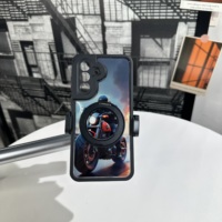 Coque de téléphone antichoc en TPU+PC avec motif imprimé et support rotatif à 360 degrés au design élégant pour iPhone 17 Pro 17 Pro Max