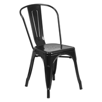 Silla de Comedor Apilable de Acero Metálico Estilo Industrial para Restaurante, Bistro, Cafetería, Tipo Tolix