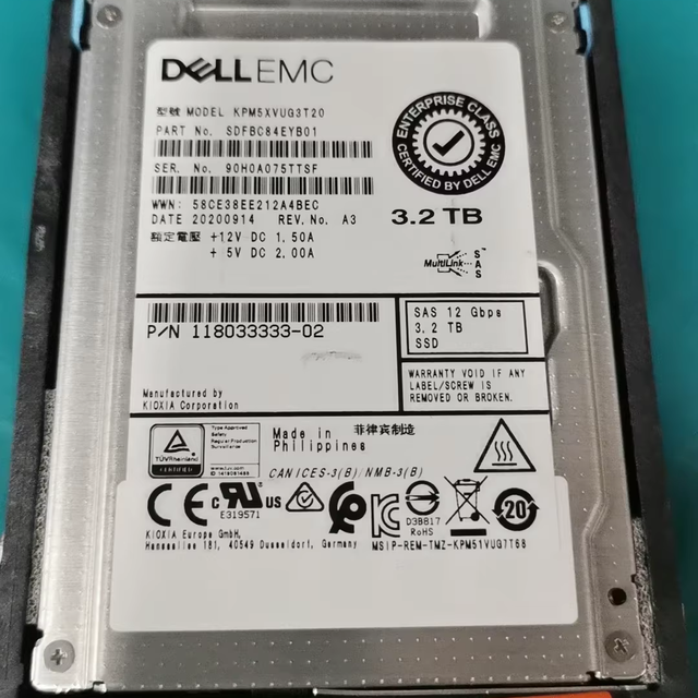 For DELL EMC 118033333-02 KPM5XVUG3T20 3.2TB SAS 12Gbps SSD Hard Disk