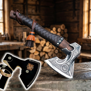 Custom Handmade Industrial Grade Stainless Steel Damascus <b>Axe</b> Tomahawks Survival Outdoor Wooden <b>Handle</b> Customized Color Logo 1 - Product Image 3