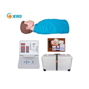 Maniquí de Entrenamiento de Primeros Auxilios y RCP de Medio Cuerpo, con Luces Electrónicas Anatómicas Avanzadas de PVC, Color Azul - Product Image 1