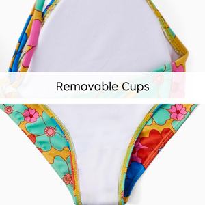 ชุดบิกินี่สายเดี่ยวลายดอกไม้แบบกำหนดเองสำหรับผู้หญิง ผู้ชาย และชุดว่ายน้ำคู่รัก - Product Image 6