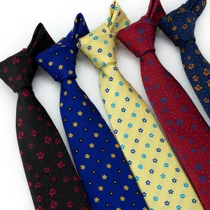 High Quality Italian Silk Jacquard Floral Neck Ties Luxury Customized Silk Designer Woven Necktie For Men