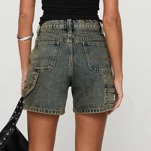 Canal 3 couleurs 2025 élégant femmes utilitaire Denim Shorts été décontracté jambe large <span class=keywords><strong>Long</strong></span> <span class=keywords><strong>Jean</strong></span> Shorts avec poches - Product Image 4