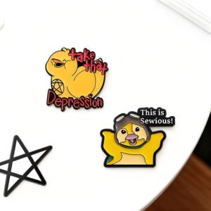 เข็มกลัดโลหะเคลือบรูปเป็ดสีเหลืองอ่อนเคลือบสังกะสีอัลลอยชุบเคลือบสีทอง - Product Image 6