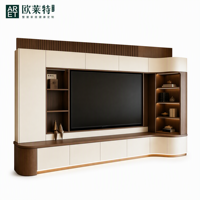 ARETBespoke Modernes TV-Möbel mit Lamellenfront & Versteckten Schubladen, Maßgefertigter Wohnzimmer-Stauraum (Unterstützt Kleiderschrank/Hosenständer)