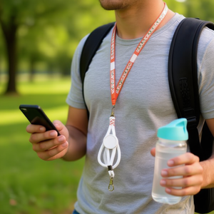 Accessori ILAN Cordino da 47 cm con clip per telefono e bottiglia, bianco - Product Image 3