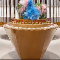Vitrine de présentation de parfums moderne haut de gamme personnalisée avec éclairage LED, vitrine de vente au détail écologique