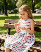 Robe rouge, blanche et mignonne à volants pour bébés filles et tout-petits, de haute qualité