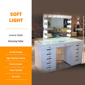 โต๊ะแต่งหน้ากระจกตั้งขนาดใหญ่พร้อมไฟ LED ทำจากไม้เฟอร์นิเจอร์บูติกทันสมัย - Product Image 1