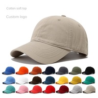 Gorra de Béisbol Premium de Algodón Puro con Parte Superior Suave y Color Sólido; Gorras con Logotipo Personalizado; Gorra de Béisbol de Seis Paneles de Algodón Puro