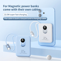 Chargeur sans fil magnétique TDX TW18 10000 mAh haute capacité 18W 20W 3A à charge rapide avec cordon, batterie Li-Polymère 15W intégrée