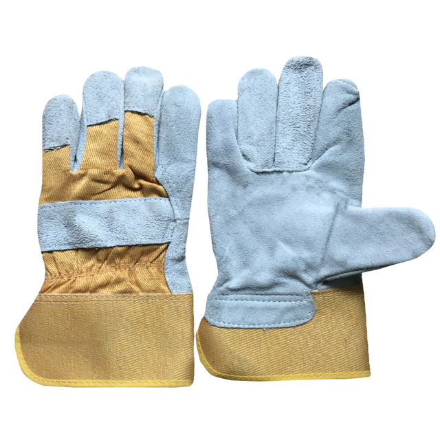 Industrial Heavy-Duty Yellow Cow Leather Welding Gloves Garden Work Cut-Resistant Protective Heated Full-Palm Safety Gloves