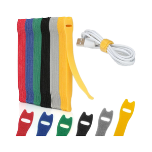 Bridas de gancho y bucle para cables, correas de <span class=keywords><strong>cord</strong></span>ón ajustables de tamaño personalizado, bridas coloridas con adhesivo para bolsas - Product Image 3