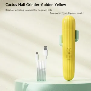 Multi Functional Safety Cleaning Rechargeable Usb Led Light Cactus Shape Cute Pet Nail Trimmer Grinder For Pet