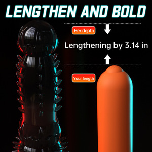 Vibrating Silicone Cock Sleeve, <strong>Anal</strong> Dildo Cock Ring, Penis Extender <strong>Male</strong> Girth Enhancement Realistic Dildo Penis Pump Sex <strong>Toy</strong> - Product Image 5