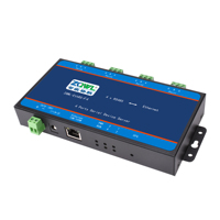 Serveur série industriel 4 ports isolé RS485 vers Ethernet avec chipset ARM 9+Linux, alimentation CC 9-36V, prenant en charge Modbus RTU/TCP et MQTT