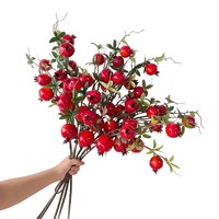 Feestelijke kunstmatige granaatappelbloemen Gesimuleerde boomtakken Fruit Tafeldecoraties Gunstige fruitversieringen Zacht PVC